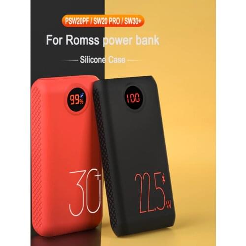 Silicone Case For Romoss SW20 Pro SW30+ Power Bank Anti-impact/Skid Protective Cover For Romoss PSW20PF Power Bank Accessories