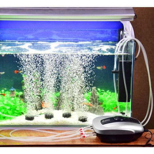 Ultra Quiet Aquarium Air Pump for Fish Tank Nano Air Compressor with Airstones Silicone Tubes Hydroponics Pumps Oxygen Pump
