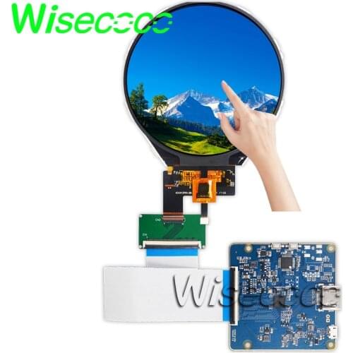 Wisecoco 3.4 inch round tft lcd capacitive touch screen Circular IPS lcds panel 800x800 to MIPI Driver Board Raspberry Pi
