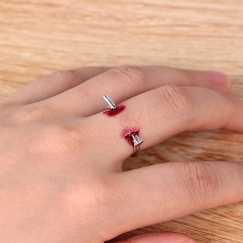 Funny Adjustable Nails Halloween Creative Unisex Horrifying Finger Ring Simple Style for Halloween Party Gifts