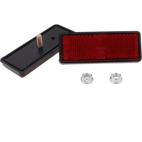 2Pcs Light Rear Reflector for ATV Motorcycle Dirt Bike Scooter Quad Red Rectangle Reflector Sticker