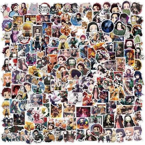 200 pieces anime ghost slayer personalized graffiti stickers suitcase guitar without glue waterproof stickers can be wholesale