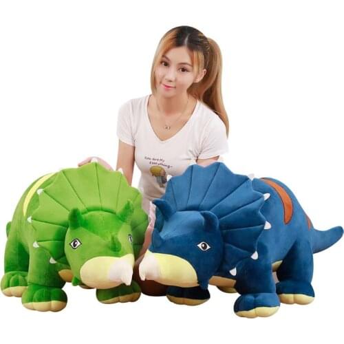 2019 High Quality Tricertops Plush Toy Dinosaur Doll Green Pink Colors 1pcs/pack 50cm 75cm 95cm Christmas Present Birthday Gift