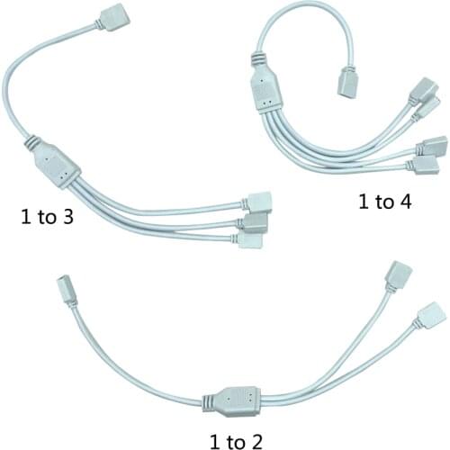 4 Pin RGB Led Connector 1 to 2/ 3/4 Splitter Connector wires RGB LED Strip Light 4Pin Splitter For parallel connection 2835 5050