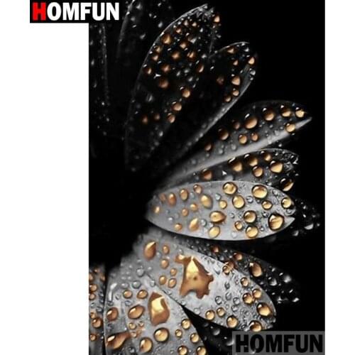 HOMFUN Full Square/Round Drill 5D DIY Diamond Painting "Flower dew" 3D Diamond Embroidery Cross Stitch Home Decor A19364