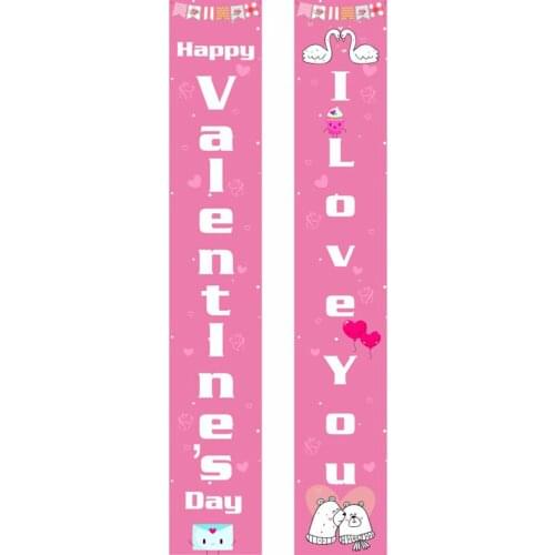 Valentine Couplet Valentines Day Decor Banner Festival Ornament Heart Garden For For Home Indoor Wall Party Room Outdoor Happy