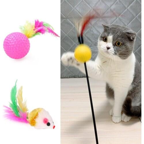 Cat Toys Kitten Toys Assorted, Cat Catnip Fish Feather Teaser Wand Fish Fluffy Mouse Mice Balls and Bells Toys for Cat Puppy Kit