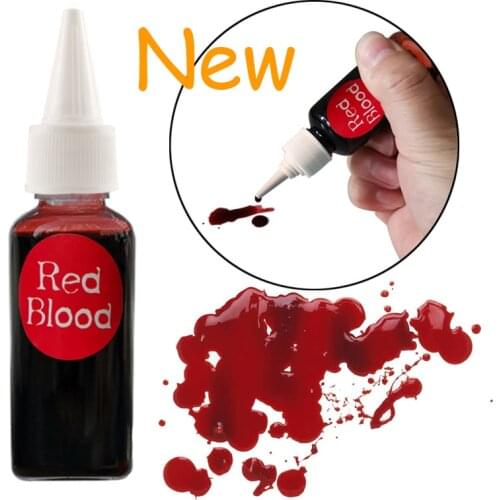 2020 New 30ml Fake Blood for Bloody Nose Eyes Ears Vampire Zombie Makeup Props Halloween Party Horror Bady Paint Cos Decoration