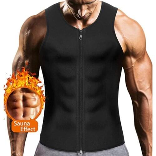 Mens Neoprene Sauna Suit Body Shaper Tank Top Tummy Fat Burning Weight Loss Waist Trainer Vest Workout Fitness Gym Shapewear