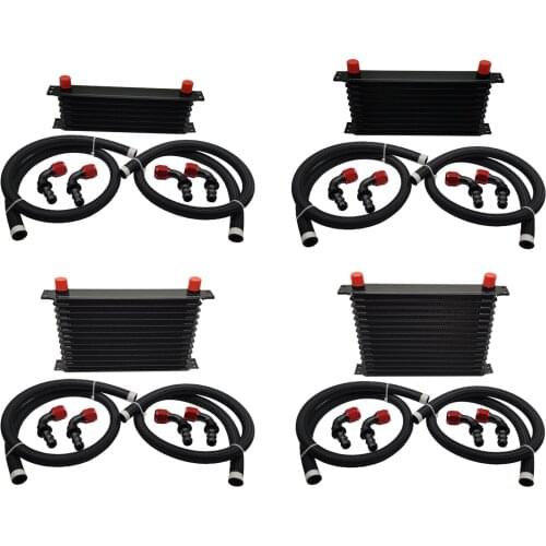 AN10 Oil Cooler Engine Transmission Radiator Reducing Coolant Temperature Aluminium Black Automotive Replacement