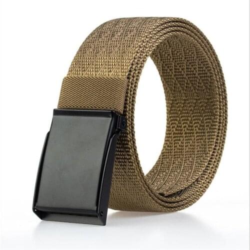 Mens Belt fashion Casual Luxury Metal buckle jeans belt women Quick release Canvas belt high quality Mens nlyon Strap black