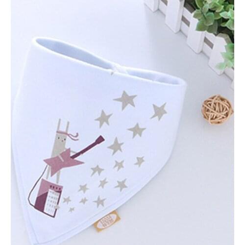 Hot Selling Comfortable Baby Bibs Cute Cartoon Saliva Towel Kids Feeding Double Button Bib Accessory Soft Boys Girls Scarf