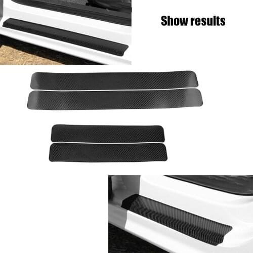 Car Door Sill Anti-scratch Carbon Fiber Sticker Car Goods For SEAT cover leon ibiza altea alhambra heater Car Accessories