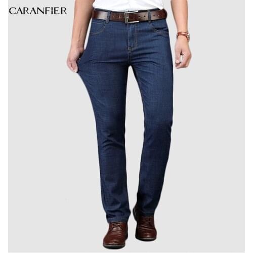 CARANFIER 2019 New Mens Slim Elastic Jeans Fashion Business Classic Style Skinny Brand Jeans Denim Pants Trousers Male