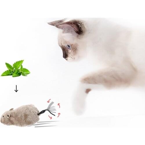2021New Cute Plush Cat Toy Winding Mechanical Mice Playing Clockwork Toy for Cats Chase Game Supplies