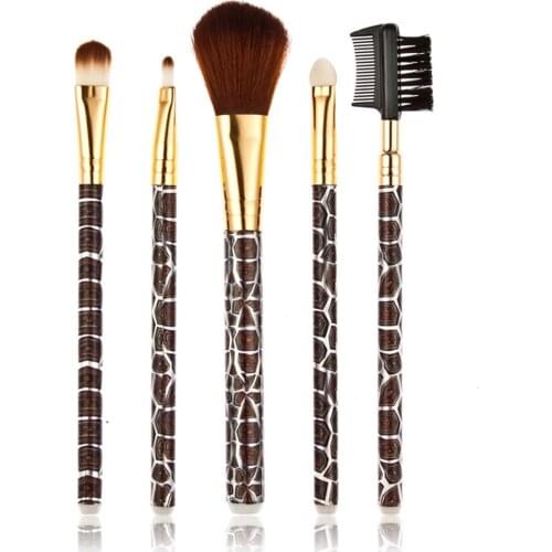 Fashion New Arrival 5pcs Cosmetic Makeup Brushes Set Blush Lip Brow Eyeshadow Brush Tortoise