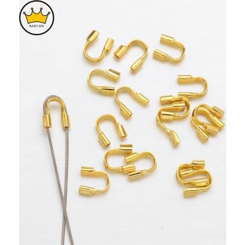 100pcs/lot 4x5mm Wire Protectors Wire Guard Guardian Protectors loops U Shape Accessories Clasps Connector For Jewelry Making