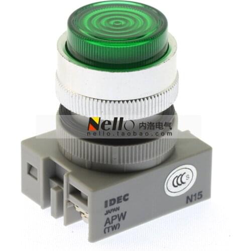 [SA]Izumi IDEC TW Series 22mm round flat head APW122DG indicator LED AC / DC24V--10pcs/lot