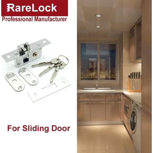 Hidden Sliding Door Lock with 3 Keys for Bedroom Bathroom Accessory Wooden Door Home DIY Rarelock MMS232 dd