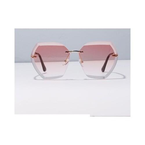 2020 New Rimless Hexagon Sunglasses Women Brand Designer Gradient Lens UV400 Protection Sun Glasses Vintage Fashion Clear Lens