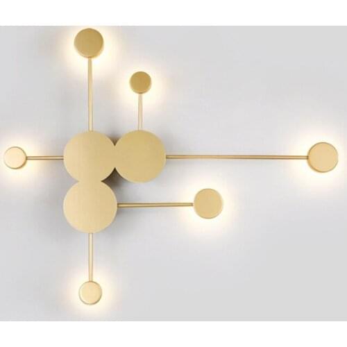 LED Home Decor Lamp Luxury Golden Wall Light Nordic Foyer Bedroom Decorative Wall Sconce Corridor Background Luminaire