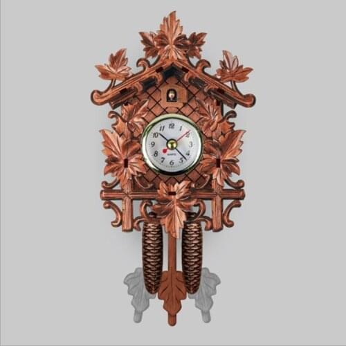 Vintage Home Decorative Bird Wall Clock Hanging Wood Cuckoo Clock Living Room Pendulum Clock Craft Art Clock For New House #ET