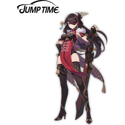 Jump Time 13 x 5.8cm For Genshin Impact Beidou Anime Car Stickers Bumper Vinyl Occlusion Scratch Suitable for SUV VAN Decal