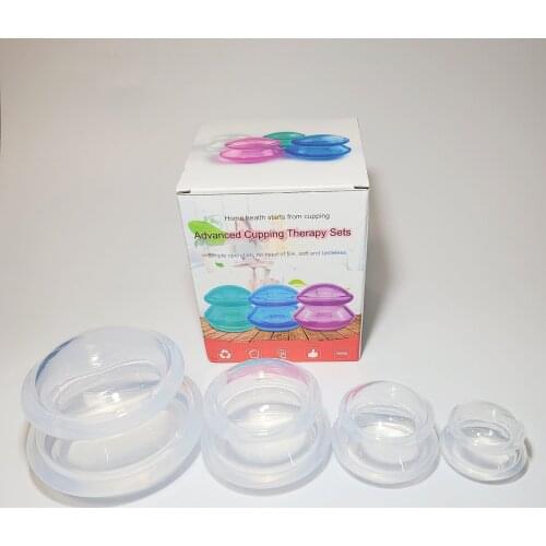 High Transparent liquid silicone rubber High quality safe and non-toxic Hand squeeze Vacuum Suction cupping cup 4 PCS