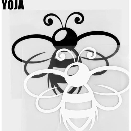 YOJA 16.1×12.5CM Honeybee Cartoon Animals Car Stickers Vinyl Decal Pattern Black/Silver 19C-0229