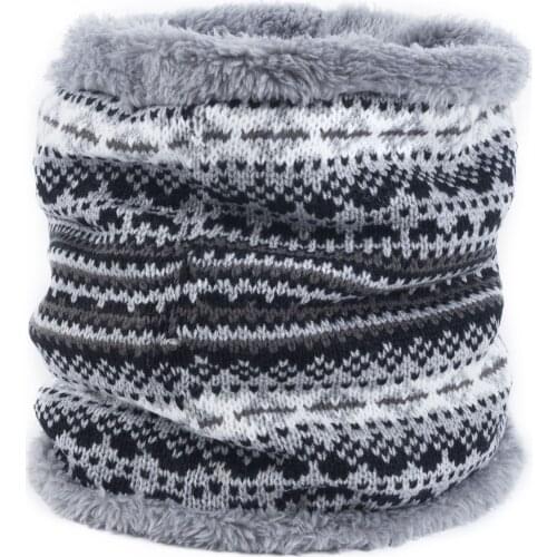 Unisex Winter Infinity Scarf Circle Loop Lining Knitted Neck Warmer Winter Warm Ring Scarf Neck Gaiter for Woman Man