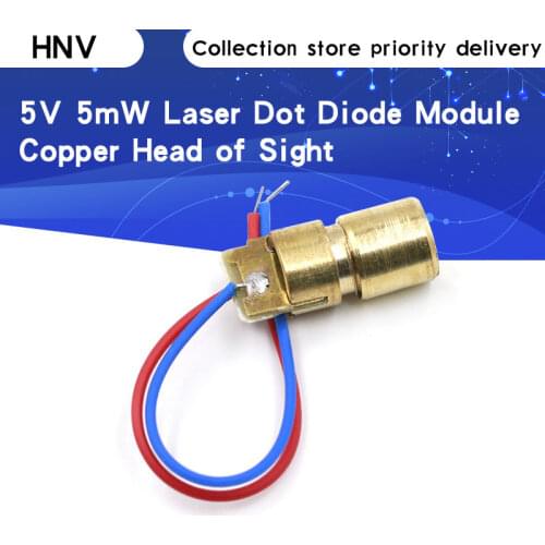 100pcs/lot 650nm 6mm 5V 5mW Laser Dot Diode Module Copper Head Red