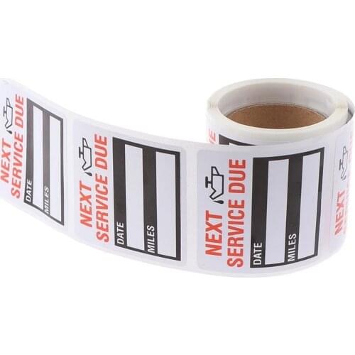 100pcs/roll Oil Change Maintenance Service Reminder Stickers Window Sticker PET Adhesive Labels Car Sticker