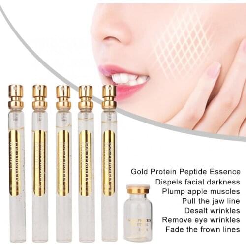 12 lines x 10 bags Gold Carved Protein Line Enhances Facial Firming And Improves Relaxation And Fades Fine Lines Crows Feet