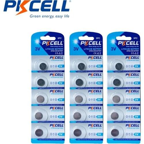 15Pcs/3Pack PKCELL CR1216 Lithium Button Batteries Coin Cell 3V for Watch Electronic Toy Remote