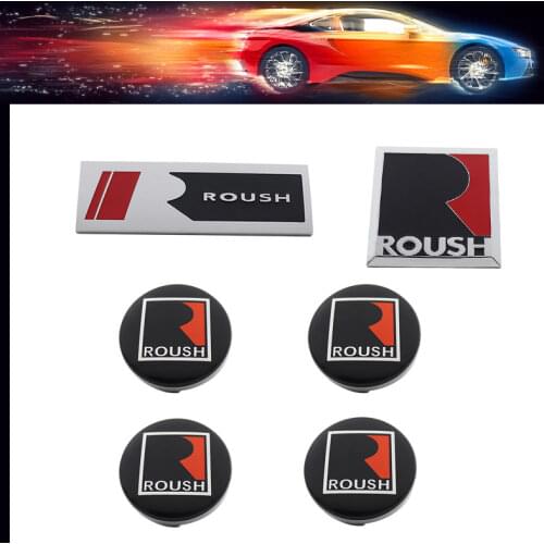 3D R ROUSH car Hood Fender Rear Bonnet Decal Emblem Badge Sticker Wheel Center Caps Rim Emblem Badge Hub Cover for Mustang V8 GT