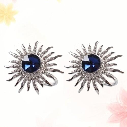 4pcs Napkin Rings Sparkling Artificial Diamond Dinning Table Settings Napkin Buckles Napkin Holders for Dinner Event