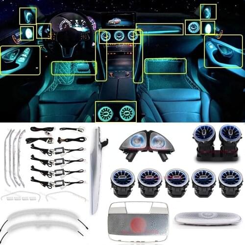 For Mercedes benz C Coupe W205 GLC X253 Door CenterConsole LED Ambient Light Air vent Enviroment Lamp 3D Tweeter Ambient light