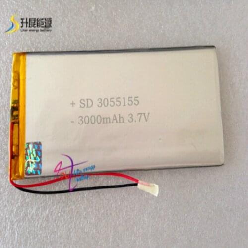 Liter energy battery tablet pc Rechargeable battery 3055155 3.7v 3000mah mobile phones with battery