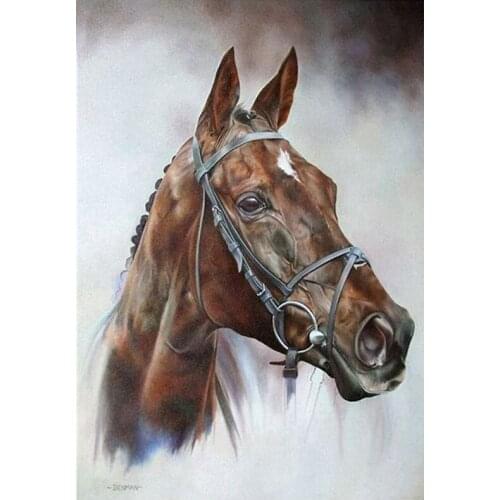 Picture Of Rhinestone full square round drill Diamond Embroidery horse paintings by number diamondMosaic diamond paintingZP-2246