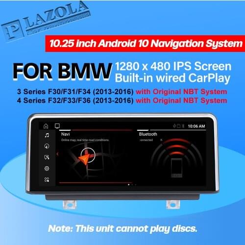 Android 10 Navi CarPlay AutoradioCar Multimedia Player 10.25" For BMW 3 Series F30 F31 F34 4 Series F32 F33 F36 2013-2016 NBT