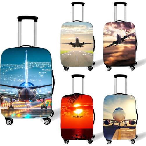 Cool Aircraft Travel Suitcase Covers Men Airplane Elastic Luggage Protective Covers Helicopter valise bagages roulettes Covers