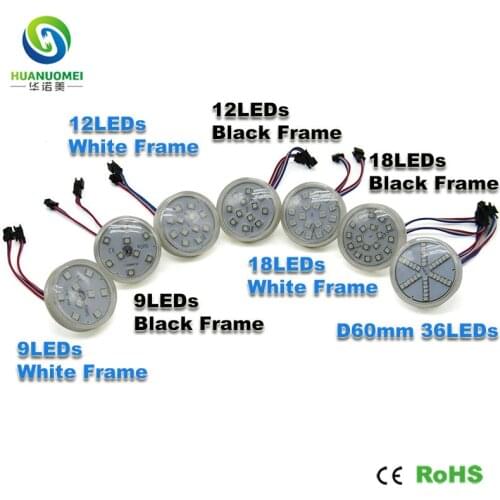 DC12V/24V 60mm 9/12/18LEDs UCS1903 IC RGB Pixel LED Module Light lamp Addressable Digital Waterproof Amusement Park Ride Lights