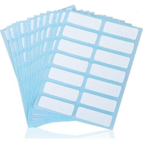 13x38mm 12 Sheets/pack Paper Self Adhesive Sticky White Label Writable Name Stickers Blank Note Label Bar DIY Notebook