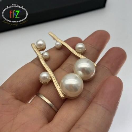 F.J4Z Fashion Hot Party Statement Earrings Woman Simulated Pearl Earrings Chic Ladies Earring Jewelry pendientes mujer