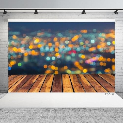 Flare Bokeh Wooden Floor Photography Backdrop Vinyl Cloth Background for Baby Children Portrait Toy Pets Photocall Fond Photo