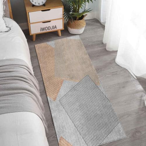 Geometric Floor Bedroom Mat Orange Gray Strip Bedside Mat Non-slip Laundry mat Kitchen Mat Set Hallway Mat Decor Room Rug