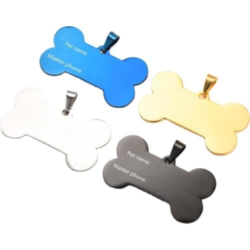Personalized Collar Pet ID Tag Engraving Pet ID Name Cat Dog Dog Tag Pendant Bone Pet Anti-lost Tag