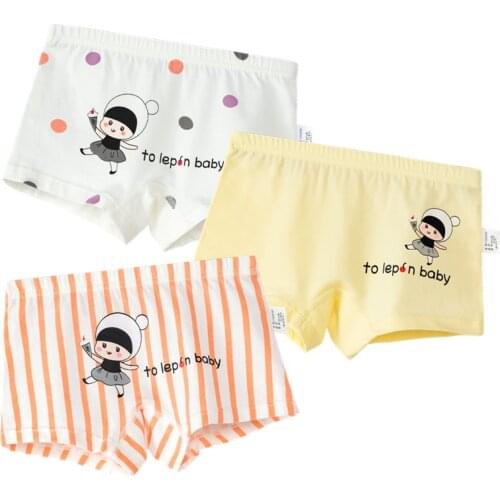 3pcs Stiped Girl Underwear Boxer Kids School Cute White Cotton Underpanties Girl Clothes 3 4 6 8 10 12 14 Years Old OGU203032