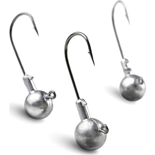 5Pcs/lot 1g-20g Jig Head Hooks Crank Hook Barbed Sea Fishing Hook Weights Head Lure Hard Bait Soft Worm For Carp Fish Crucian