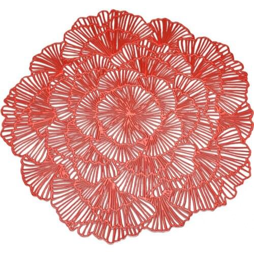 Lightweight Good Hollow Table Placemat Decor PVC Table Mat Eye-catching for Household